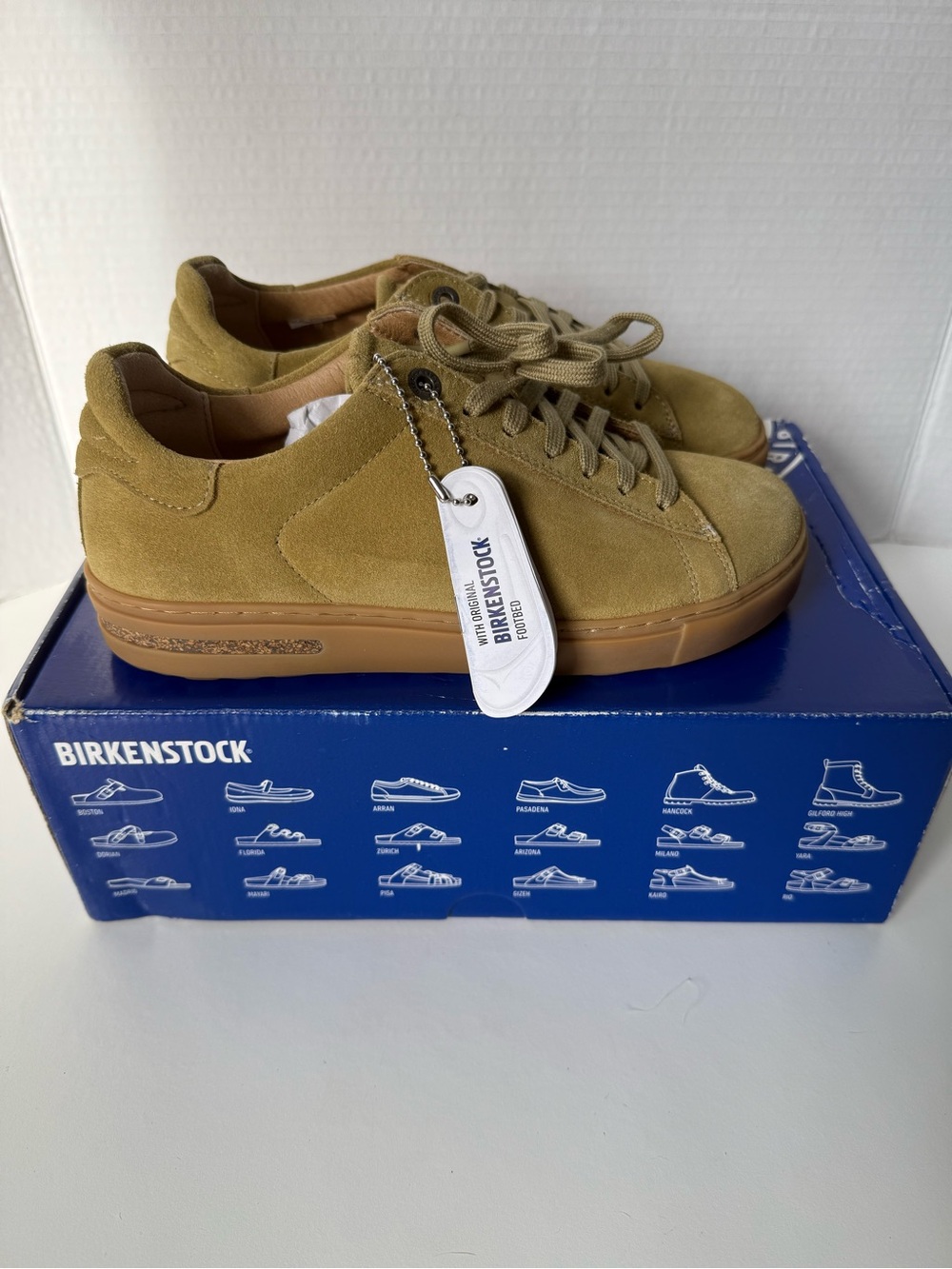 Birkenstock Women’s Suede Low-Top Sneaker in Light Olive